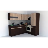 Bucatarie de Colt GENA NEW 5 DR. 170-220, Cu Corp de Cuptor, Wenge / Stejar Sonoma